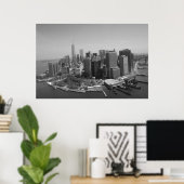 パノラマブラックホワイトニューヨークスカイライン ポスター (ホームオフィス)