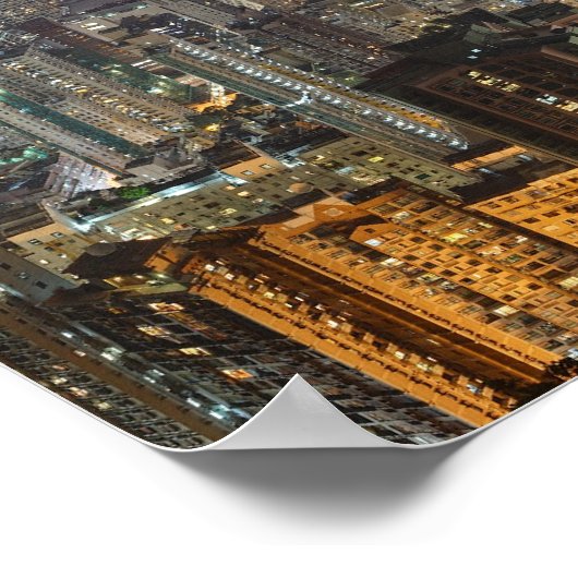 パノラマホンコン中国ナイトスカイライン ポスター (角)