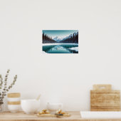 パノラマランドスケープマウンテンズレイク自然 ポスター (キッチン)