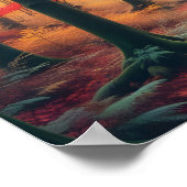 パノラマランドスケープ秋の森自然トランクル ポスター (角)