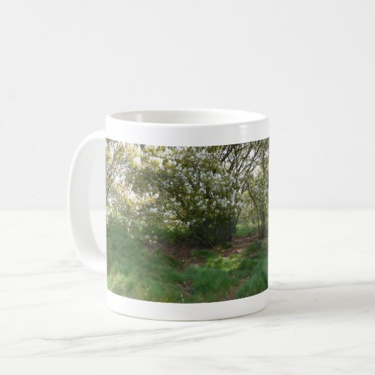 パノラマレーズンツリーの花とドッグマグ コーヒーマグカップ (正面左)