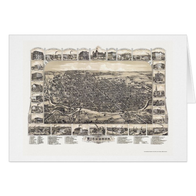 パノラマ式の地図- 1884年のリッチモンド、 (正面横)