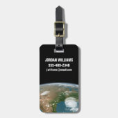 パノラマ惑星の地球と米国。 ラゲッジタグ (正面縦)