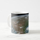 パノラマ惑星の地球と米国。2 コーヒーマグカップ (正面左)