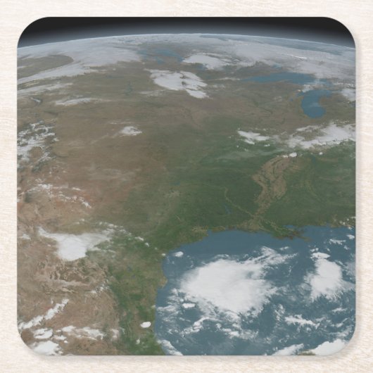 パノラマ惑星の地球と米国。2 スクエアペーパーコースター (正面)