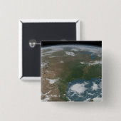 パノラマ惑星の地球と米国。2 缶バッジ (正面&裏面)