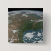 パノラマ惑星の地球と米国。2 缶バッジ (正面)