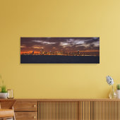 パノラマ日没時のシカゴのスカイライン キャンバスプリント (インサイチュ (リビング))