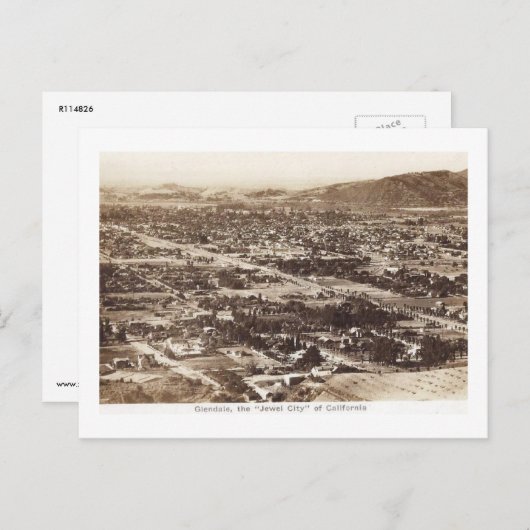パノラマ、カリフォルニア州グレンデール ヴィンテージ ポストカード (正面/裏面)