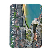 パノラマ。サン・セバスチャンとラ・コンチャ湾。 マグネット (縦)