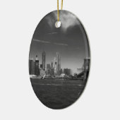 パノラミック白黒ブルックリン セラミックオーナメント (左)