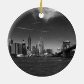 パノラミック白黒ブルックリン セラミックオーナメント (裏面)