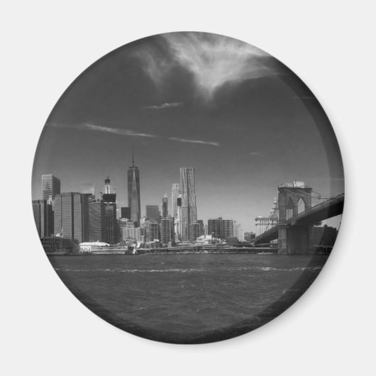 パノラミック白黒ブルックリン マグネット (正面)