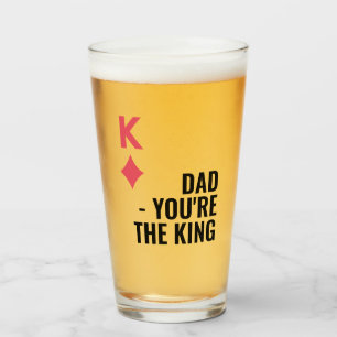 パパあなたはキングトランプのポーカーファーザデービール タンブラーグラス