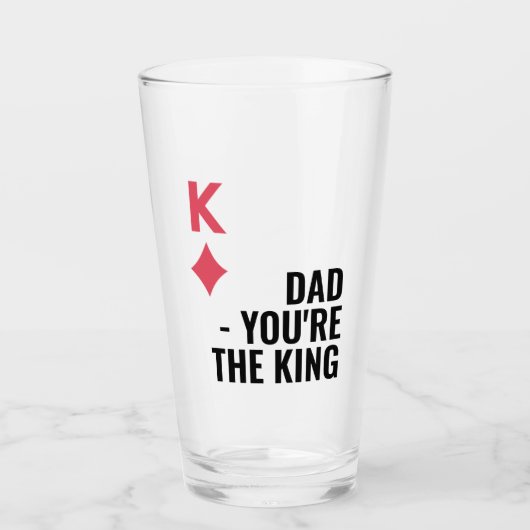パパあなたはキングトランプのポーカーファーザデービール タンブラーグラス (正面)