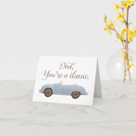 パパあなたはクラシックヴィンテージカーファーザーズデイカード カード (黄色い花)