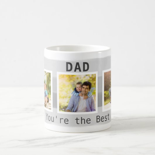 パパあなたはグレー最高のブラシのストローク3写真 コーヒーマグカップ (中央)