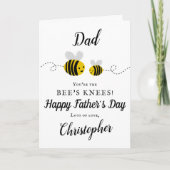 パパあなたはビーの膝の父の日写真 カード (正面)