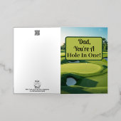 パパあなたは一つの穴！ゴルフグリーン2025 箔グリーティングカード (外側レイダウン)