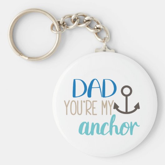 パパあなたは私のいかりブルーブラウンホワイト父の日 キーホルダー (正面)