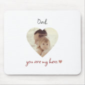 パパあなたは私のヒーローパーソナライズされたマウスパッドのパパ マウスパッド (正面)