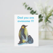 パパあなた素晴らしペンギン葉書 ポストカード (スタンド正面)