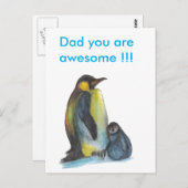 パパあなた素晴らしペンギン葉書 ポストカード (正面/裏面)
