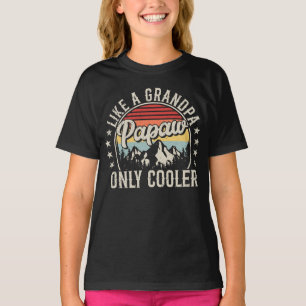 パパおじいちゃんだけのクールレトロ女の子 Tシャツ