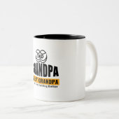 パパおじいちゃん素晴らしパ私はちょうどベッ保トを取得する ツートーンマグカップ (正面右)
