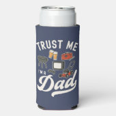 パパおもしろいのジョークのギフト父親の日の男性の皮肉 スリム缶クーラー (Seltzer裏面)