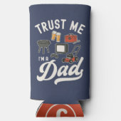 パパおもしろいのジョークのギフト父親の日の男性の皮肉 スリム缶クーラー (裏面)