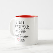 パパおもしろいは常に君の負担になる ツートーンマグカップ (正面左)