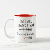 パパおもしろいは常に君の負担になる ツートーンマグカップ (左)