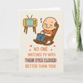 パパおもしろいやおじいちゃん用のスリープTVウォッチングカード サンキューカード (正面)