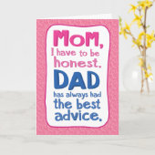 パパおもしろいアドバイスマザーズデイカード カード (黄色い花)