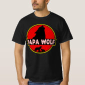 パパおもしろいウルフ父の日贈り物 Tシャツ (正面)