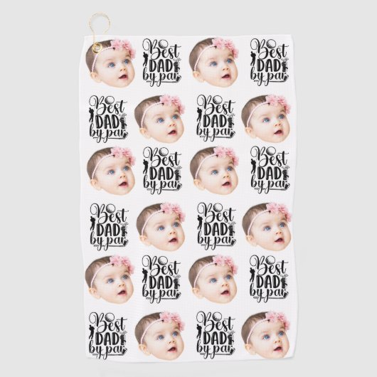 パパおもしろいギフト、ゴルフパパギフト、最高のパパバイPar ゴルフタオル (正面)