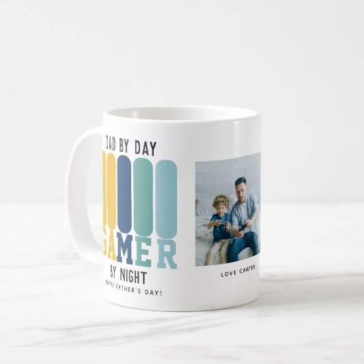 パパおもしろいゲーマーファーザーズデイ コーヒーマグカップ (正面左)