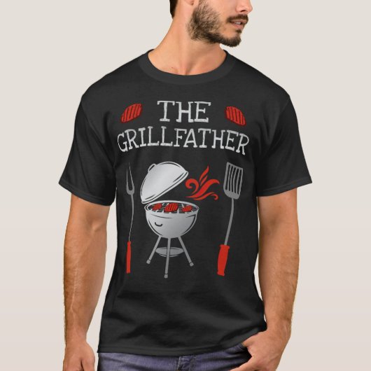 パパおもしろいシェフBBQグリルマスター宇宙飛行士の誕生日 Tシャツ (正面)