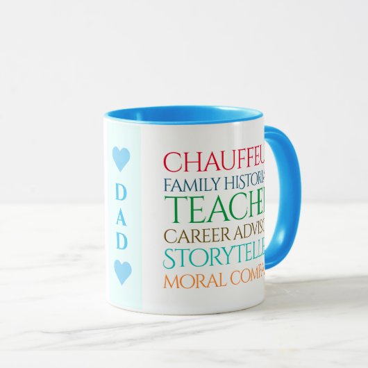 パパおもしろいジョブの定義キャリアラベルクラウド マグカップ (正面右)