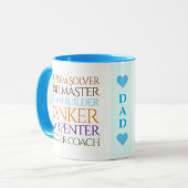 パパおもしろいジョブの定義キャリアラベルクラウド マグカップ (正面左)