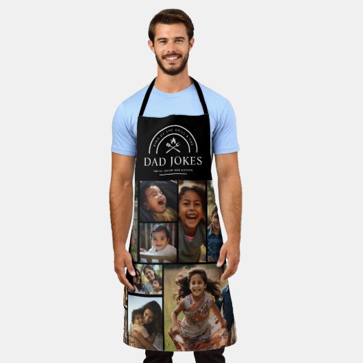 パパおもしろいジョークグリルマスター | 写パーソナライズされた真 エプロン (着用した状態)
