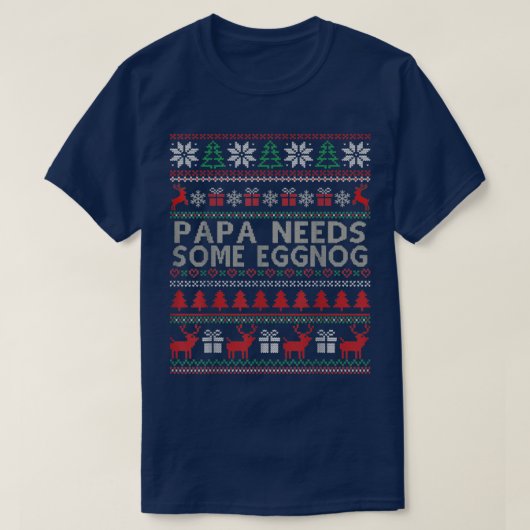 パパおもしろいジョーク醜いクリスマスセーターPapaニーズS Tシャツ (デザイン正面)