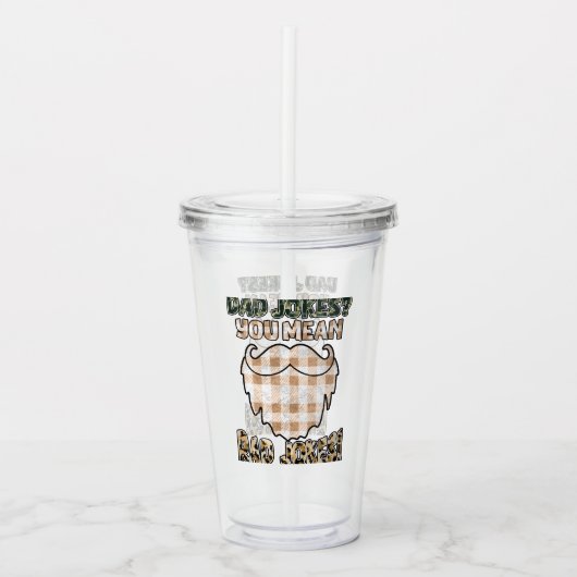 パパおもしろいジョーク |父の日 |素晴らしいジョーク アクリルタンブラー (正面)
