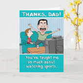 パパおもしろいスポーツナッツ父の日 カード (黄色い花)