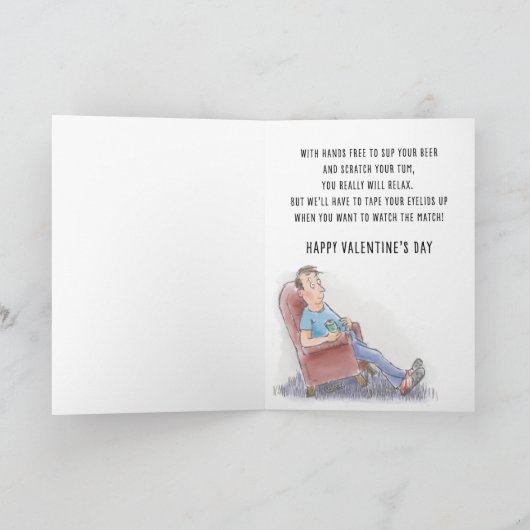 パパおもしろいテレビスポーツファンバレンタインカード カード (内部)