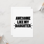 パパおもしろいドーターファーザーデイギフト カード (正面/裏面インサイチュ)