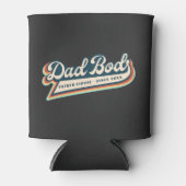 パパおもしろいボドファーザー姿レトロタイポグラフィ 缶クーラー (正面)