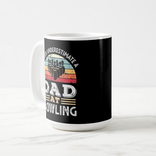 パパおもしろいボーリング父の日のギフトマン コーヒーマグカップ (正面左)
