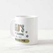 パパおもしろいマグギフト「彼の目を休める」 コーヒーマグカップ (正面左)